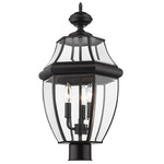 Westover Post Light with Round Fitter - Black / Clear