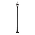 Westover Post Light with Round Post/Hexagon Base - Black / Clear