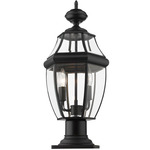 Westover Outdoor Pier Light with Traditional Base - Black / Clear