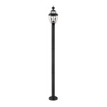 Westover Post Light with Round Post/Stepped Base - Black / Clear