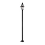 Westover Post Light with Round Post/Stepped Base - Black / Clear