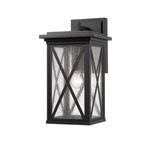 Brookside Outdoor Wall Sconce - Black / Clear Seedy