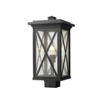 Brookside Outdoor Post Light with Square Fitter - Black / Clear Seedy