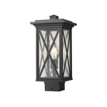 Brookside Outdoor Post Light with Square Fitter - Black / Clear Seedy