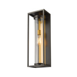 Dunbroch Outdoor Wall Sconce - Deep Bronze / Brass / Clear