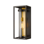 Dunbroch Outdoor Wall Sconce - Deep Bronze / Brass / Clear