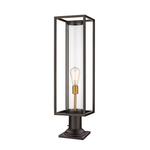 Dunbroch Pier Mount with Square Base - Deep Bronze / Clear
