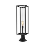 Dunbroch Pier Light with Simple Round Base - Black / Clear
