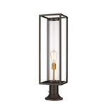 Dunbroch Pier Light with Simple Round Base - Deep Bronze / Brass / Clear