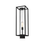 Dunbroch Outdoor Post Light with Square Fitter - Black / Clear