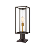 Dunbroch Pier Mount with Square Base - Deep Bronze / Clear