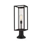 Dunbroch Pier Light with Simple Round Base - Black / Clear