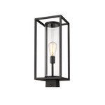 Dunbroch Outdoor Post Light with Square Fitter - Black / Clear