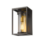 Dunbroch Outdoor Wall Sconce - Deep Bronze / Brass / Clear