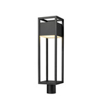 Barwick Outdoor Post Light with Round Fitter - Black / Etched Glass