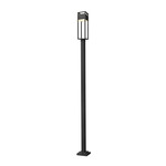 Barwick Post Mount with Square Post - Black / Etched Glass