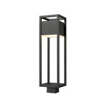 Barwick Outdoor Post Light with Square Fitter - Black / Etched Glass