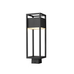 Barwick Outdoor Post Light with Square Fitter - Black / Etched Glass