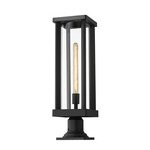 Glenwood Outdoor Pier Light with Traditional Base - Black / Clear