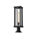 Glenwood Pier Mount with Round Post - Black / Clear