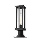 Glenwood Outdoor Pier Light with Traditional Base - Black / Clear