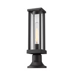Glenwood Pier Mount with Round Post - Black / Clear