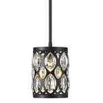 Dealey Mini Pendant - Matte Black / Clear