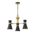 Soriano Chandelier - Heritage Brass / Matte Black