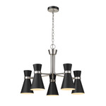 Soriano Chandelier - Brushed Nickel / Matte Black