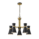 Soriano Chandelier - Heritage Brass / Matte Black