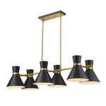 Soriano Linear Pendant - Heritage Brass / Matte Black