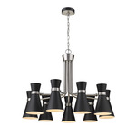 Soriano Chandelier - Brushed Nickel / Matte Black