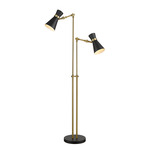 Soriano Floor Lamp - Heritage Brass / Matte Black