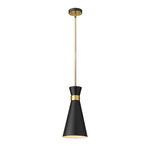 Soriano Pendant - Heritage Brass / Matte Black