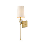 Mia Wall Sconce - Rubbed Brass / Beige