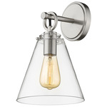 Harper Wall Sconce - Brushed Nickel / Clear