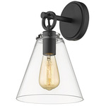 Harper Wall Sconce - Matte Black / Clear