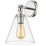 Harper Wall Sconce - Polished Nickel / Clear
