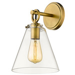 Harper Wall Sconce - Rubbed Brass / Clear