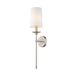 Emily Wall Sconce - Brushed Nickel / White