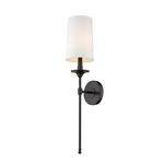 Emily Wall Sconce - Matte Black / White