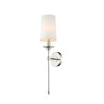 Emily Wall Sconce - Polished Nickel / White