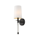 Mila Wall Sconce - Matte Black / White