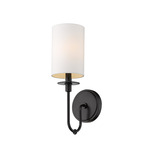 Ella Wall Sconce - Matte Black / White