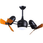 Dagny Wood Ceiling Fan - Matte Black / Mahogany