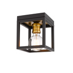 Kube Ceiling Light - Olde Brass / Matte Black