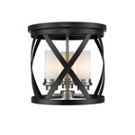 Malcalester Flush Mount Ceiling Light - Brushed Nickel / Matte Black