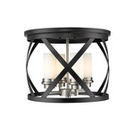 Malcalester Flush Mount Ceiling Light - Brushed Nickel / Matte Black