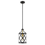 Malcalester Mini Pendant - Olde Brass / Matte Black