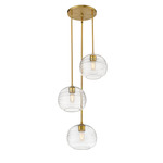 Harmony Round Pendant - Olde Brass / Clear
